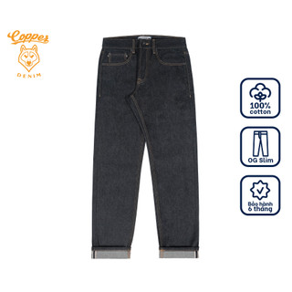 Quần Jeans Nam 14.5 Oz - raw selvedge denim, dáng OG slim, màu xanh đậm - Copper Denim