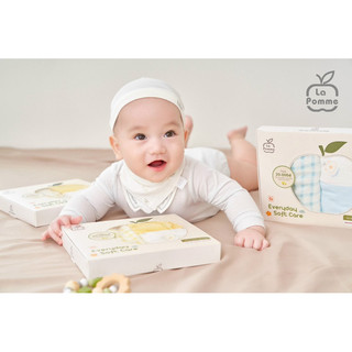 SET 2 KHĂN SỮA + 1 Khăn Đa Năng SỢI TRE LỤA LA POMME (30x30CM)