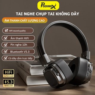 Tai nghe chụp tai bluetooth không dây Poermax CR-8 âm thanh hifi có míc đàm thoại