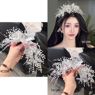Bờm hoa đá pha lê cài tóc dâu