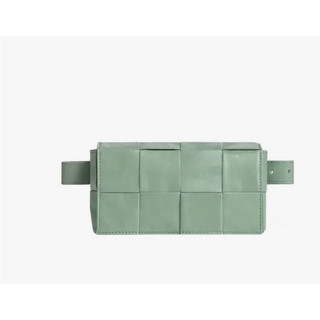 Sale Sẵn Túi Mini da thật đai chéo màu sage green bottega vene.ta
