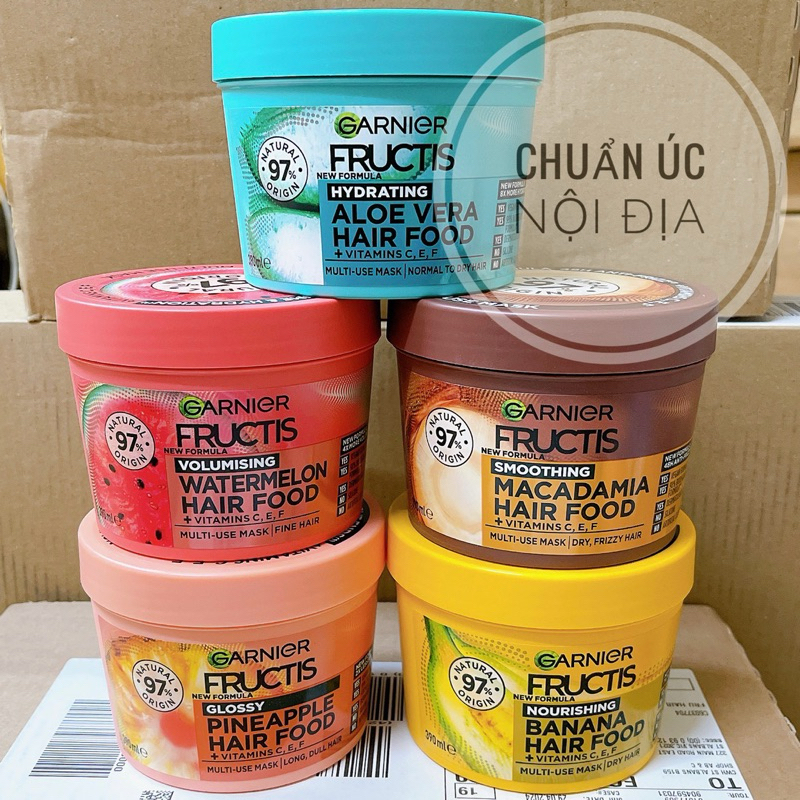  Kem ủ tóc đa công dụng Garnier Fructis Hair Food Úc 390ml 