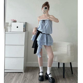 Hanie Dress • Đầm 2S kẻ sọc chun eo dây buộc nơ , Jumpsuit 2S nơ buộc  cao cấp mặc cực xinh (sẵn) /JENNYCLOSET