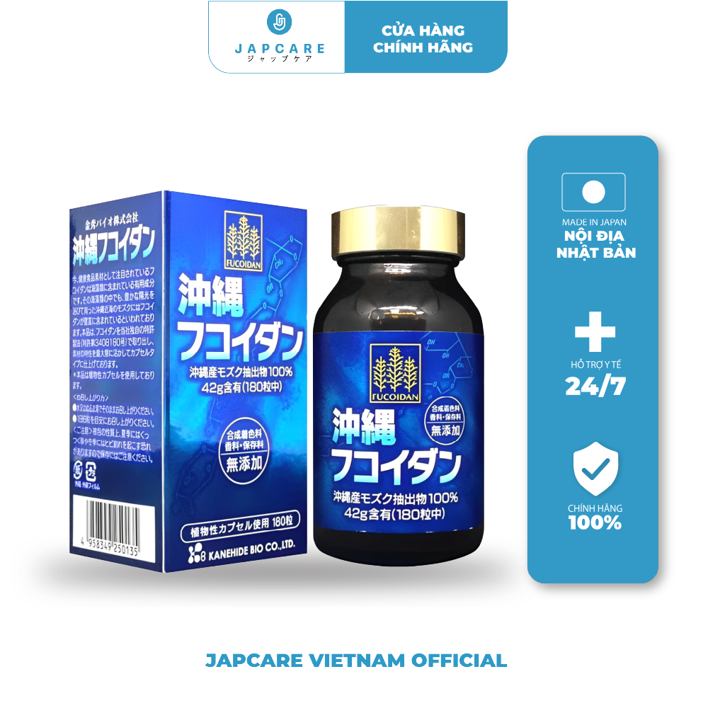 Viên Uống Fucoidan Okinawa Xanh Tăng Cường Sức Khoẻ Hỗ Trợ Ung Thư 180 Viên