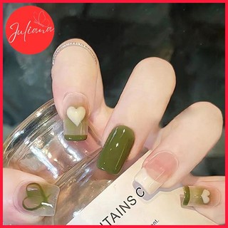[Mã-A536] Set 24 Móng Tay Giả Juliana Hoạ Tiết Trái Tim Siêu Xinh Cao Cấp (Tặng Kèm Keo + Dũa + Miếng Dán)