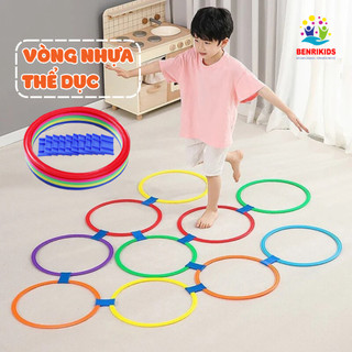 Set 10 vòng nhựa thể dục cho bé, vòng nhảy lò cò tập vận động nhựa dẻo rèn luyện sự năng động cho trẻ