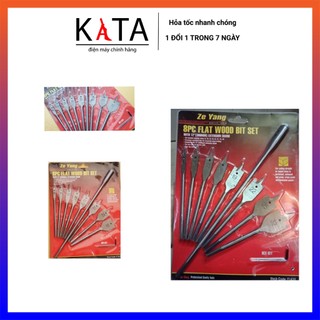 Bộ 8 mũi khoan khoét gỗ đuôi cá kèm đầu nối dài khoan
