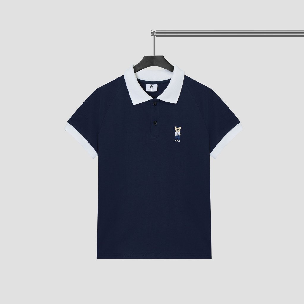Áo Polo BabyTee Amee Bear Thêu Phối Bo/ Cotton 100% | BigBuy360 - bigbuy360.vn