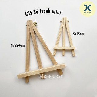 [Họa cụ Xan] Giá gỗ đỡ tranh mini, giá vẽ tranh để bàn, giá để điện thoại, để ảnh trang trí