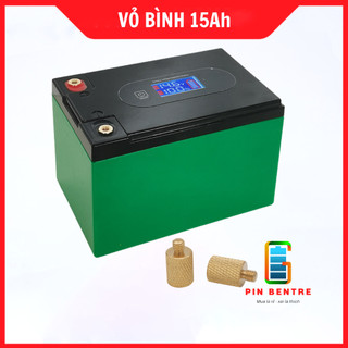 Vỏ bình ắc quy pin 12v - 15ah kèm cọc bình có báo pin