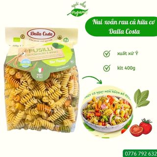 Nui xoắn rau củ hữu cơ Dalla Costa 400g Multicolor Pasta Fusilli