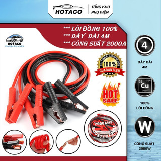 Dây câu bình ô tô, xe máy oại kẹp lớn cao cấp 2000A dài 4 mét | HOTACO
