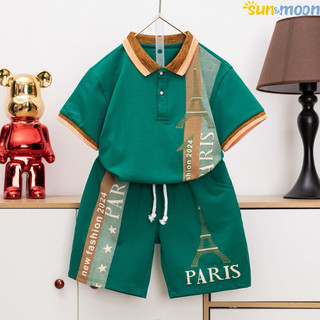 Bộ polo cotton cao cấp cho bé trai Sun&moon