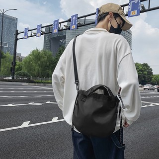 Túi Xách Túi Vải Đen Trơn Tote Unisex Chống Thấm Nước Dây Chéo Nam Nữ Cá Tính Đi Học Đi Chơi Đơn Giản Basic