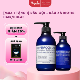 [ MUA 1 TẶNG 1 ] DẦU Gội + Dầu Xả Chăm Sóc Da Đầu Suôn Mượt Superfood Lab Hương Oải Hương, Giảm Hư Tổn 480ml HAJAKO