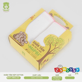 Hộp 2 khăn xô tắm Mipbi 75x85 HM 02 khăn tắm cho bé