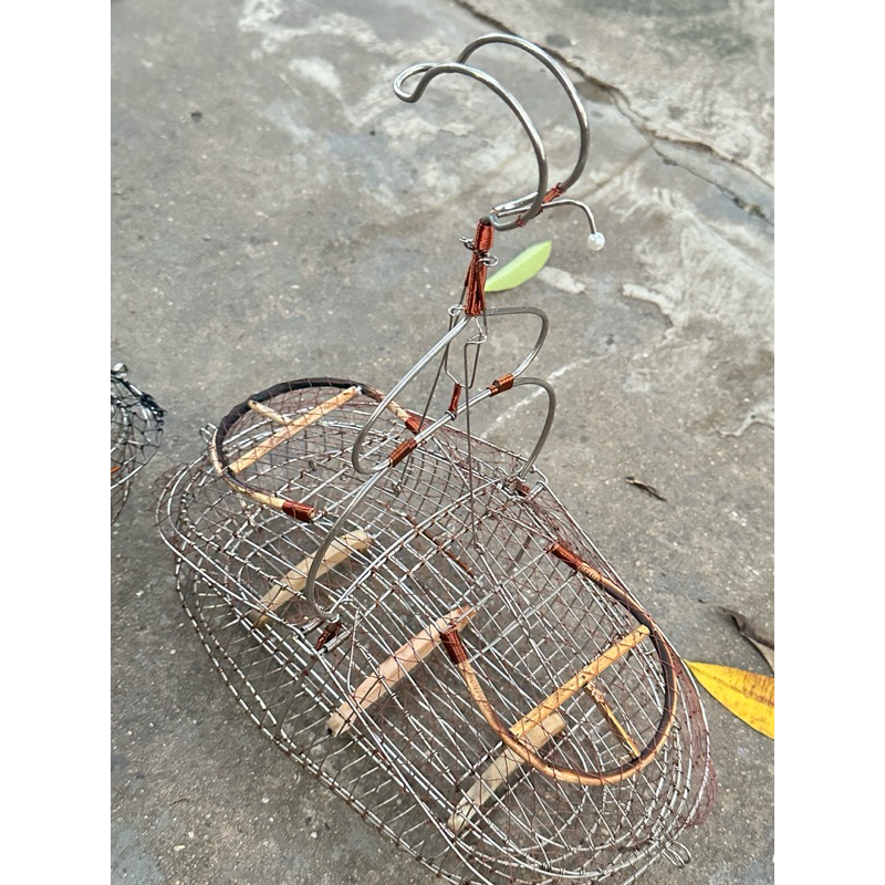  Lồng bẫy chào mào SG inox loại 2 Lồng bẫy chim chào mào cầu mây chất liệu inox sáng chống hoen rỉ LONGCHIM 