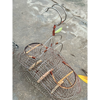 Lồng bẫy chào mào SG inox loại 2, Lồng bẫy chim chào mào cầu mây chất liệu inox sáng chống hoen rỉ LONGCHIM