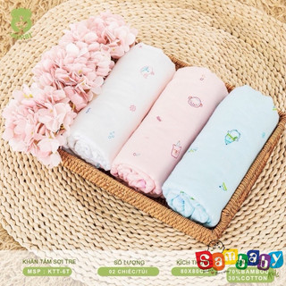 Set 2 Khăn Tắm Xô Trẻ Em Cao Cấp 6 Lớp Mipbi 80x80cm KTT6T Siêu Mềm