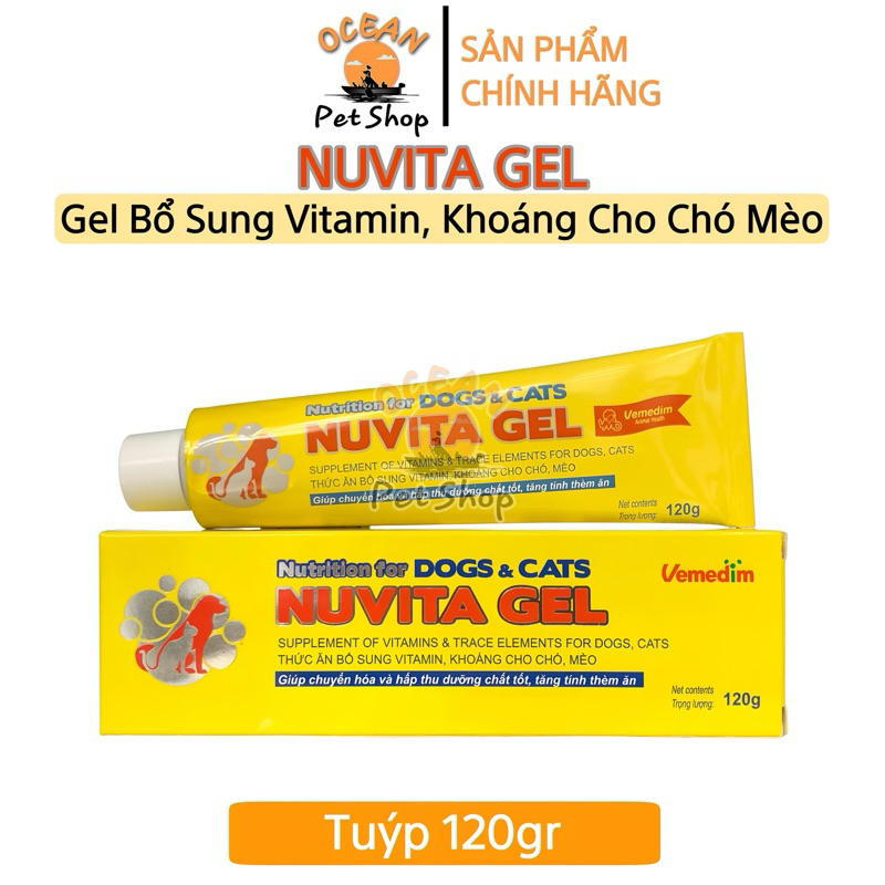 Nuvita Gel 120g - Thức ăn gel bổ sung vitamin, khoáng cho chó, mèo Vemedim