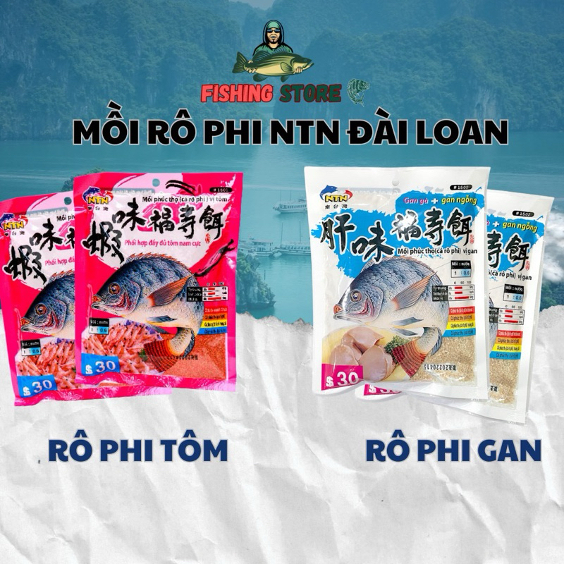 Mồi câu rô phi NTN đài loan vị gan, tôm