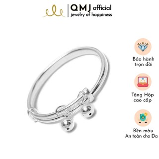 Vòng bạc bé trai gái nguyên chất Chuông xinh bạc s990 cao cấp, vòng tay, chân bé khắc tên theo yêu cầu QMJ - Q119