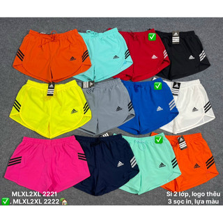 QUẦN SHORT THỂ THAO 2 LỚP TẬP GYM, AEROBIC, CHẠY BỘ 3 VẠCH VẢI DÙ CAO CẤP