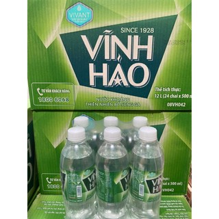 Thùng 24 chai nước khoáng có ga vĩnh hảo 500ml