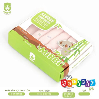SET 6 KHĂN SỮA SỢI TRE 100% 3 LỚP MIPBI HM28