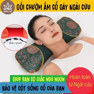 Gối ngải cứu thảo mộc , Túi chườm ngải cứu cắm điện massage chườm nóng hỗ trợ giảm đau mỏi cổ vai gáy