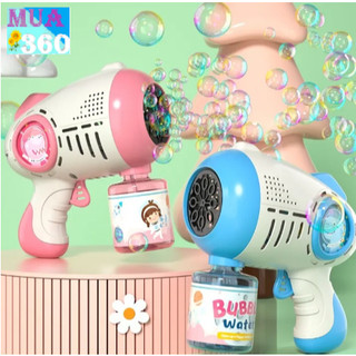 Đồ chơi súng bắn bong bóng xà phòng 16 đầu có đèn led - đồ chơi bắn bong bóng có đèn