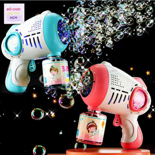 Súng bắn bong bóng xà phòng 16 đầu có đèn led - đồ chơi bắn bong bóng có đèn cho bé