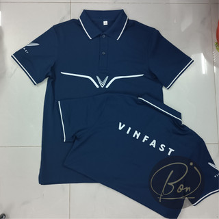  Áo thun polo Đp Vinfast mẫu 2024  ngắn  màu Xanh đen viền trắng đủ size- Bonshop94 