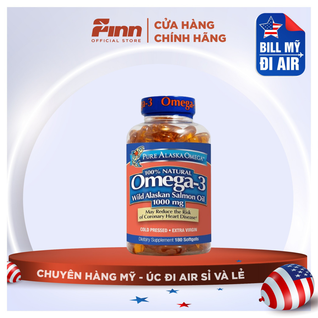 [BILL MỸ AIR] Viên uống dầu cá hồi Wild Alaskan Salmon Oil Omega 3 của Mỹ 210 viên