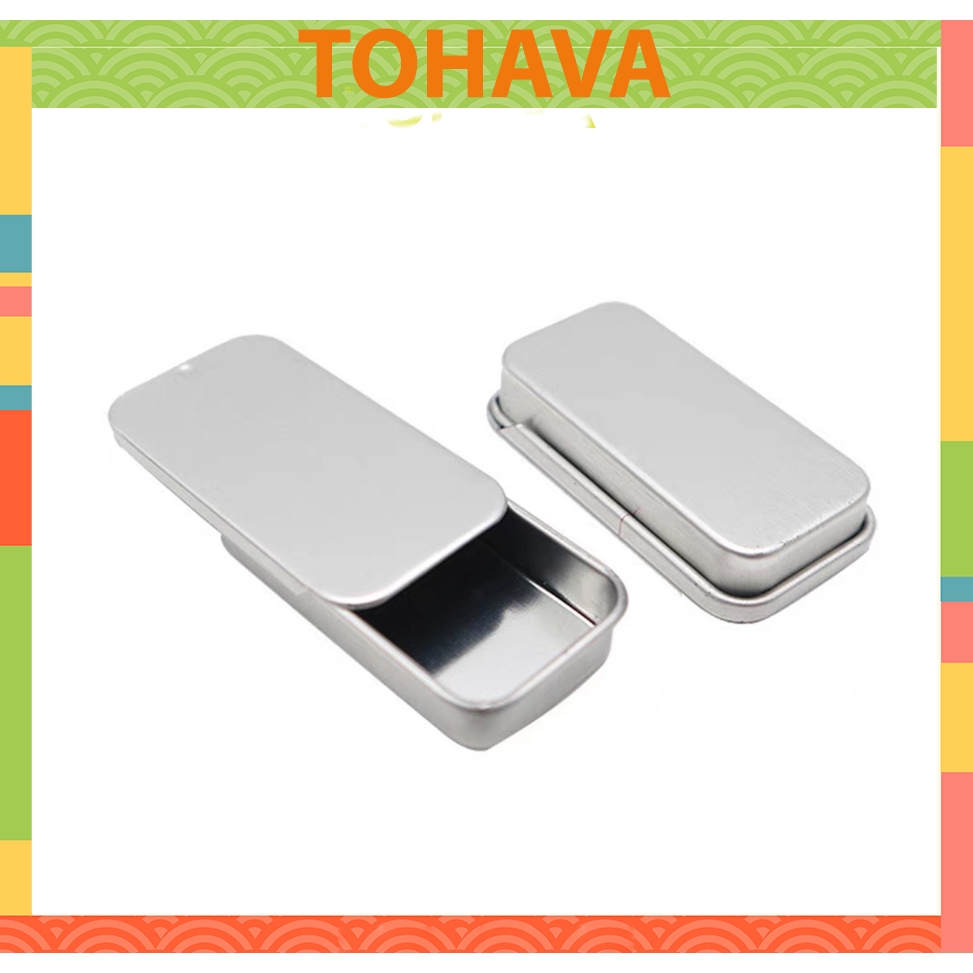 Hộp thiếc màu bạc đựng bao tay chơi game, hộp kim loại cất giữ bao ngón tay tiện lợi an toàn đẹp mắt