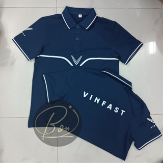 Polo ĐP cửa hàng Vin.fast Dài tay - Ngắn tay màu xanh đen viền trắng mẫu mới (Tới nách) - Bonshop94