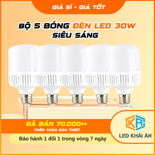 Bộ 5 Bóng Đèn LED 30W - Đèn Led Siêu Sáng Tiết Kiệm Điện, Combo 5 Bóng Đèn Led 30W - Đèn Led Khải Ân Chất Lượng Giá Tốt