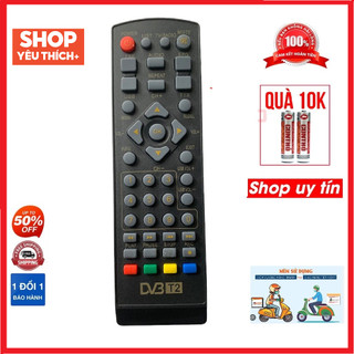 Điều khiển đầu kĩ thuật số DVB - T2 - Điều khiển tivi đầu kĩ thuật số DVB có chữ màu cam dưới bàn phím - Tặng kèm pin