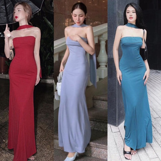 Đầm ống dài maxi dự tiệc thiết kế kèm dây sang trọng form chuẩn ảnh thật