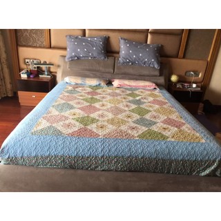 Set ga gối quilt cotton chần bông tự nhiên