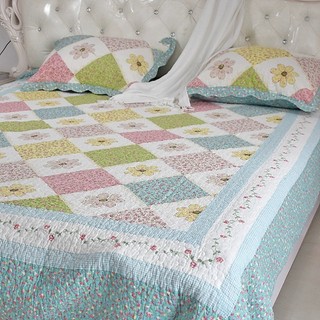 Set ga gối quilt cotton chần bông tự nhiên