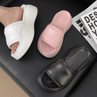 LinhTDEP - Dép bánh mì nữ đế cao 4cm vân da, dép lê nữ girl phố xinh đẹp quai ngang thời trang