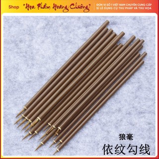 Bút lông sói cán tre cở nhỏ dùng để viết thư pháp thư hoạ vẽ tranh đi nét tỉa nét