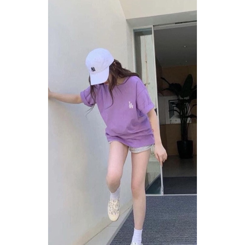 Maihuong⚡️ÁO PULL CỘC TÍM MLB CỘC TAY IN LƯNG CHO NỮ