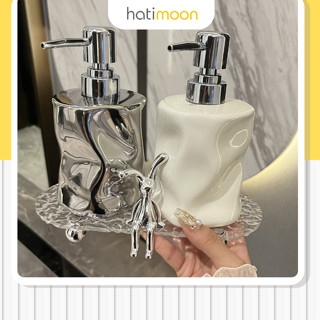  Bình đựng dầu gội đựng sữa tắm chai chiết nước rửa tay bằng sứ cao cấp Hatimoon H0134 