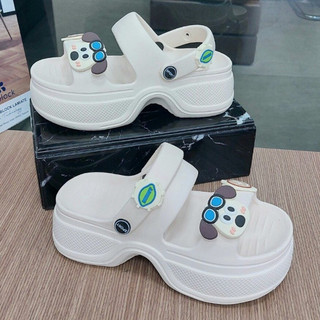 Sandal siêu nhẹ nữ đế cao 5cm đi biển đi mưa siêu êm
