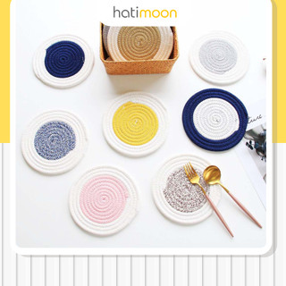 Tấm lót decor, tấm lót ấm trà, đế lót nồi, đĩa 18cm 2 màu - Hatimoon -  miếng lót HTL021