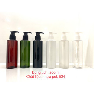 Chai Nhựa Pet Vòi Nhấn 200ml đựng dầu gội sữa tắm
