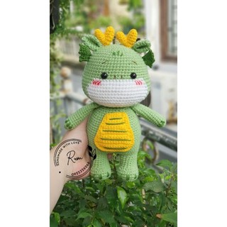 Thú len nhồi bông rồng xanh 24cm - 26cm
