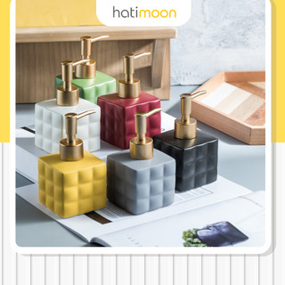 Bình chiết sứ đựng nước rửa tay, sữa tắm, dầu gội cao cấp Hatimoon - HV ô gạch